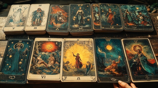 各12サイトに対応する大アルカナ一覧とそれらが示す象意